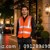 جلیقه ایمنی شبرنگ دار رنگ نارنجی جلیقه ایمنی شبرنگ دار رنگ نارنجی